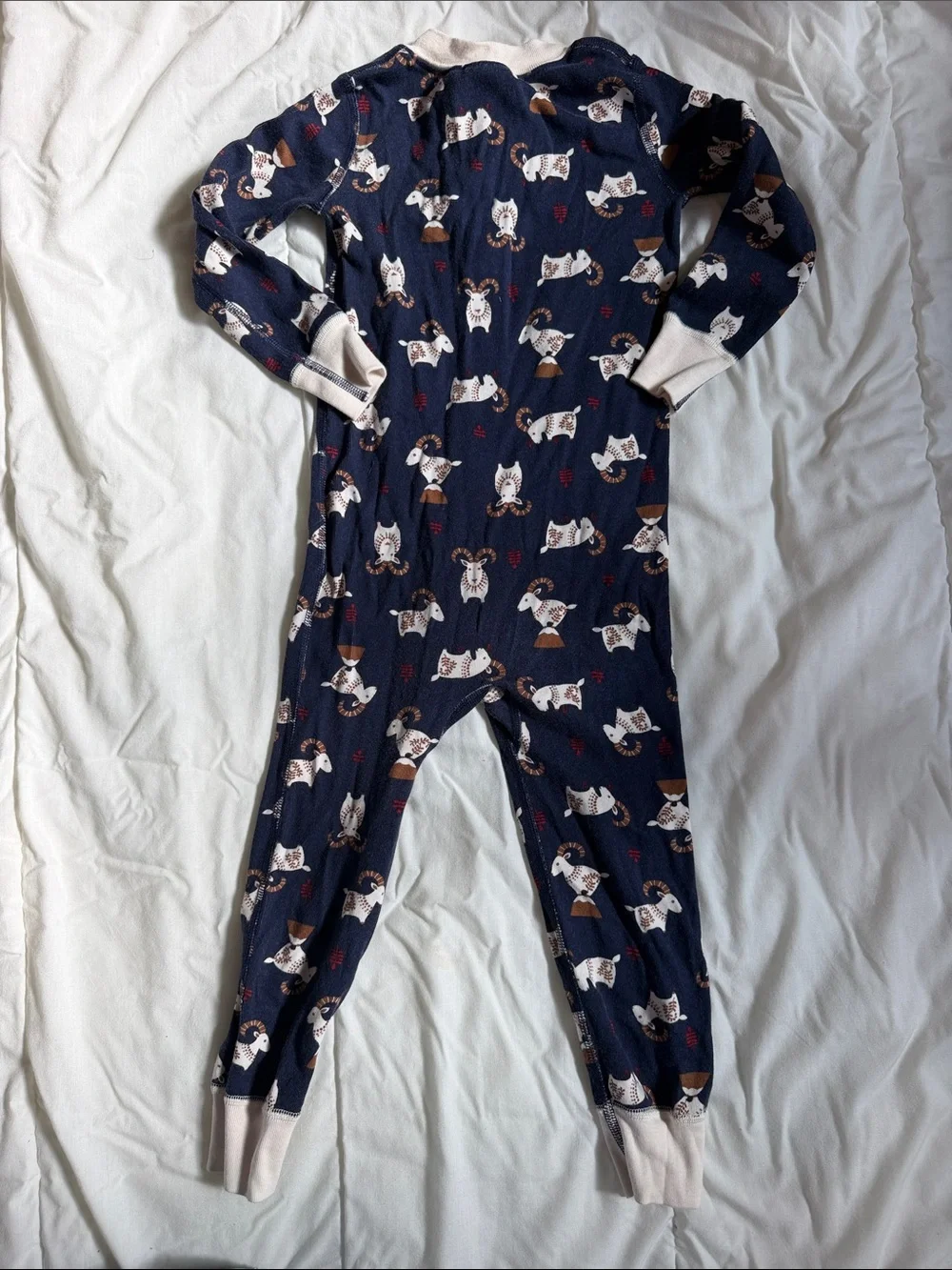 Hanna Andersson Navy Footed One-Piece with Dog Print